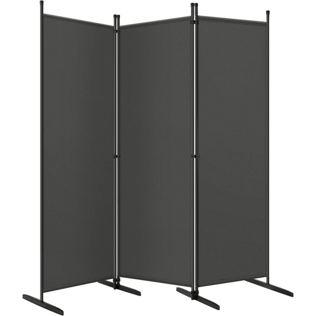 paravent raumteiler 3 teilig klappbar dunkelgrau 167x177 cm freistehend sichtschutz trennwand raumtrenner stellwand fuer innen outdoor garten balkon
