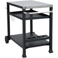 nikan grillwagen grilltisch rollwagen grillstaender klein mit rollen outdoor balkon garten terrasse schwarz
