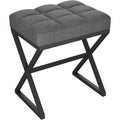 schminkhocker fusshocker leinen sitzhocker make-up dressing hocker mit x-foermigen metallbeinen fuer eitelkeit wohnzimmer schlafzimmer eingang flure 403046cm dunkelgrau hbd033g